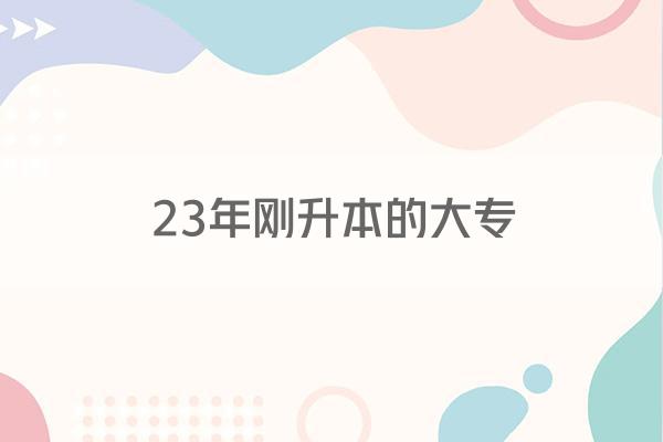 23年刚升本的大专