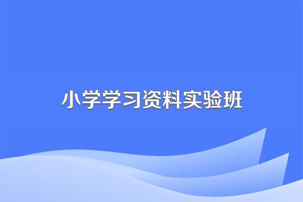 小学学习资料实验班