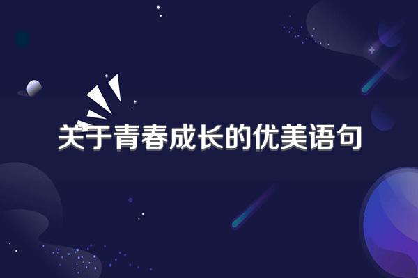 关于青春成长的优美语句