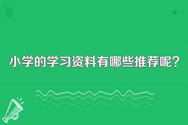 小学的学习资料有哪些推荐呢?