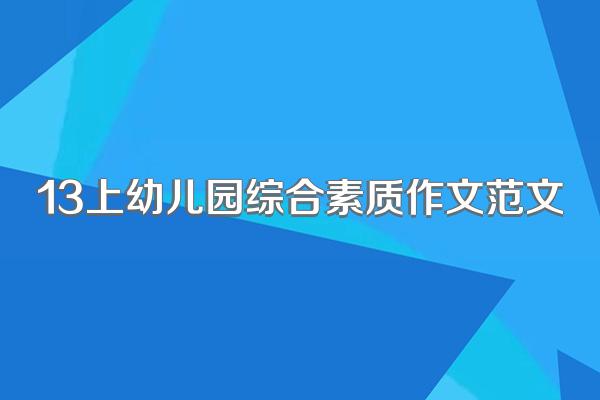 13上幼儿园综合素质作文范文