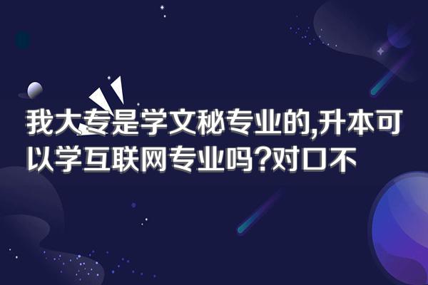 我大专是学文秘专业的,升本可以学互联网专业吗?对口不