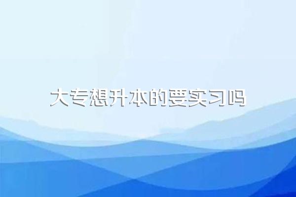 大学实习期间要想专升本,可以不实习吗