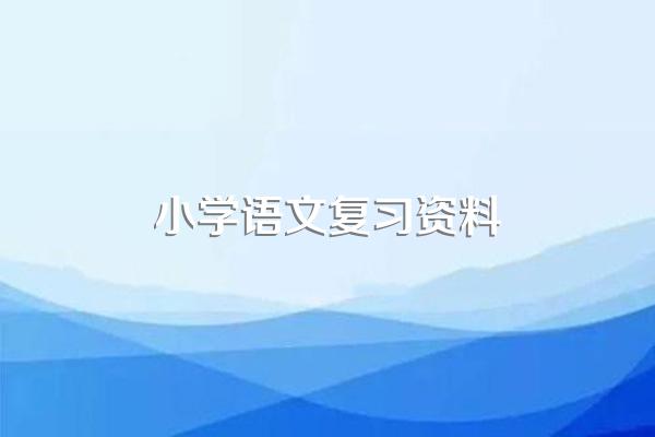 小学语文复习资料