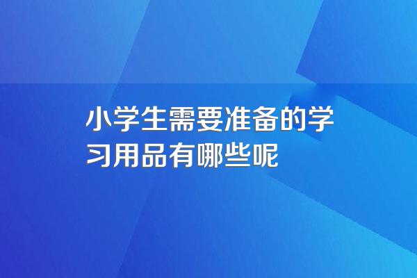 小学生需要准备的学习用品有哪些呢