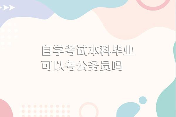 自学考试本科毕业可以考公务员吗