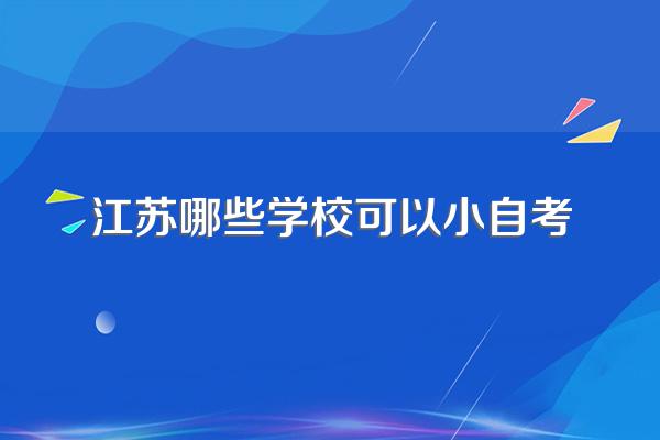 江苏哪些学校可以小自考