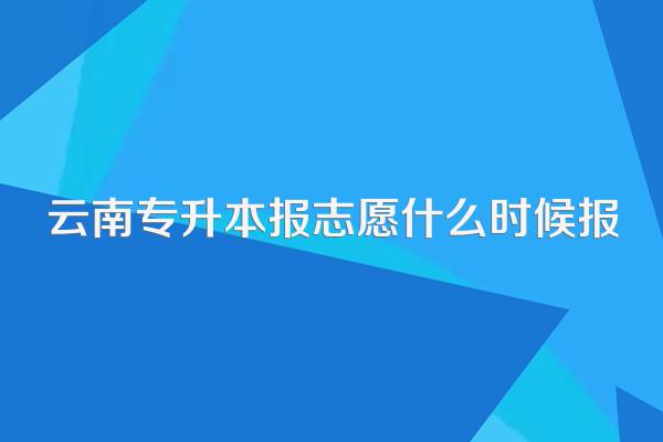 云南专升本报志愿什么时候报