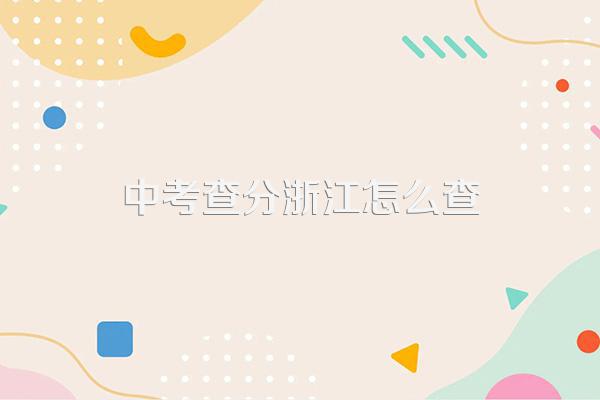 中考查分浙江怎么查