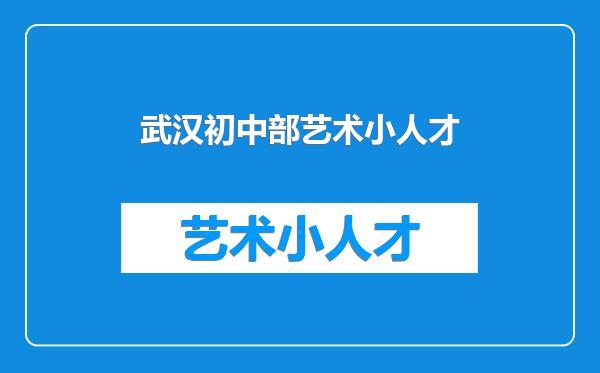 武汉初中部艺术小人才