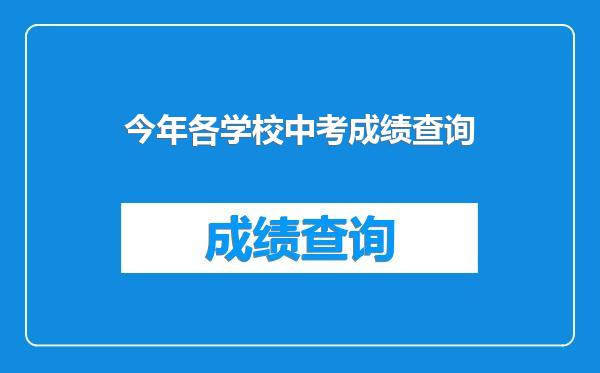 今年各学校中考成绩查询