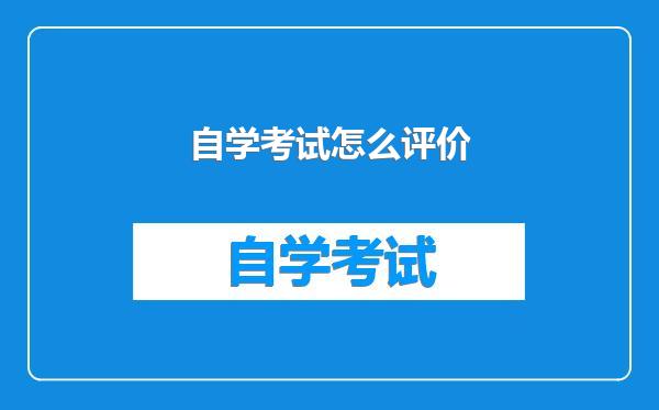 自学考试怎么评价