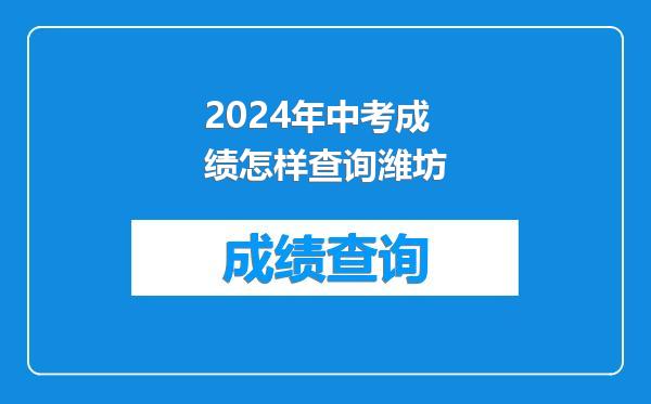 2024年中考成绩怎样查询潍坊