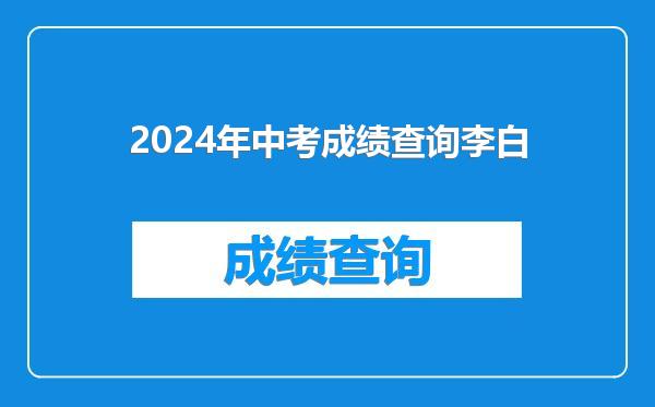 2024年中考成绩查询李白