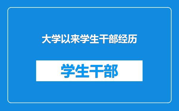 大学以来学生干部经历