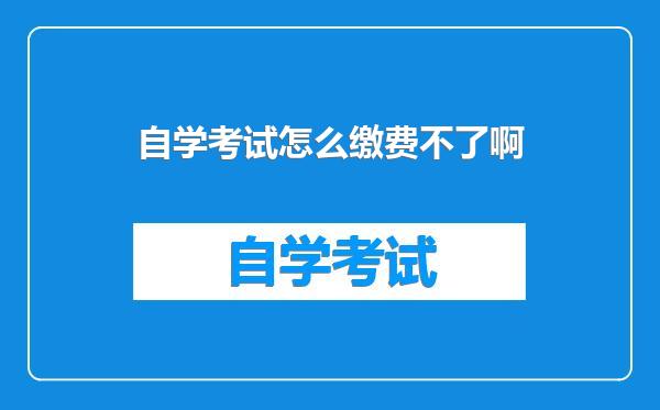 自学考试怎么缴费不了啊