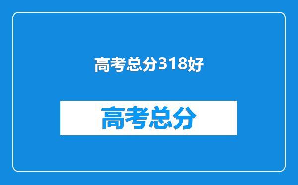 高考总分318好