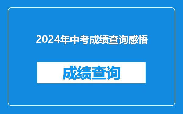 2024年中考成绩查询感悟