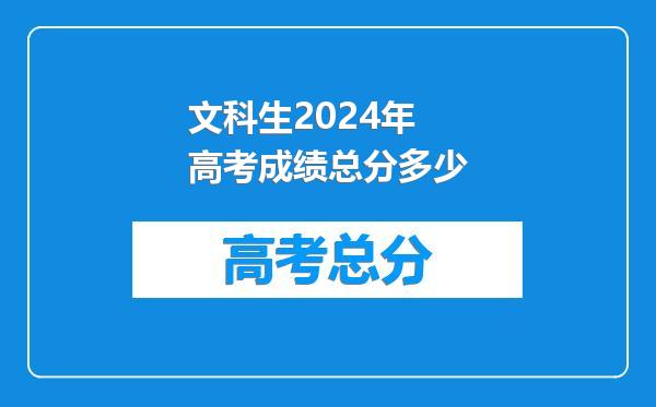 文科生2024年高考成绩总分多少