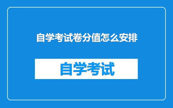 自学考试卷分值怎么安排