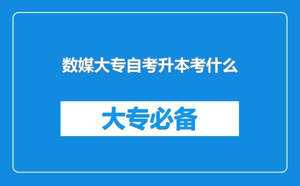 数媒大专自考升本考什么