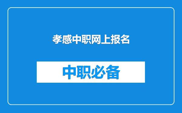 孝感中职网上报名