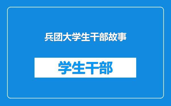 兵团大学生干部故事