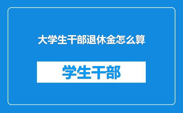 大学生干部退休金怎么算