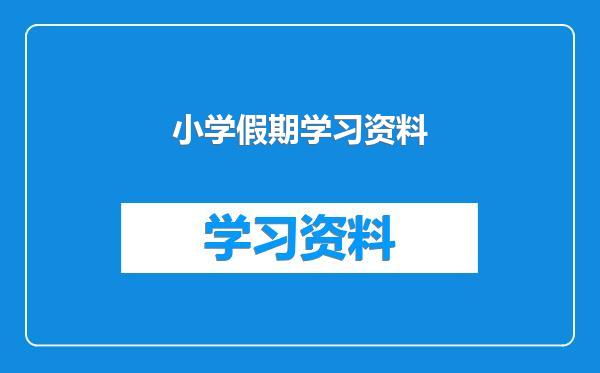 小学假期学习资料