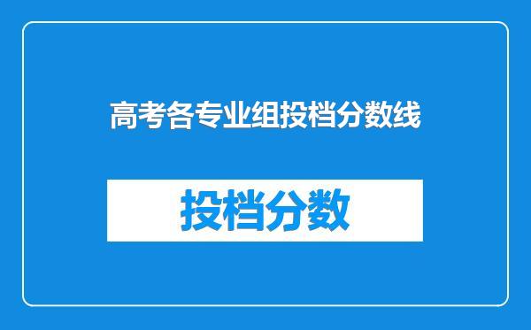 高考各专业组投档分数线