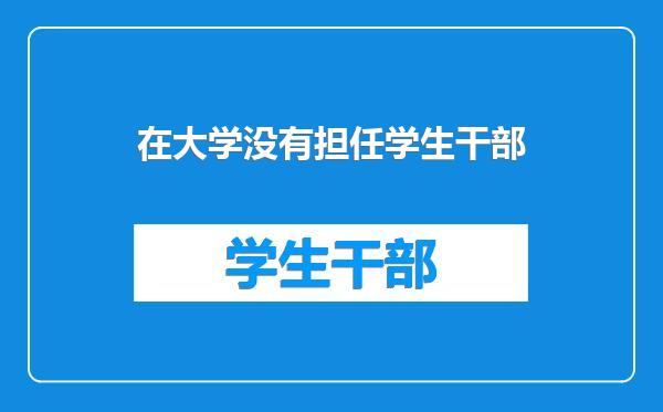 在大学没有担任学生干部