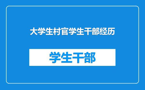 大学生村官学生干部经历