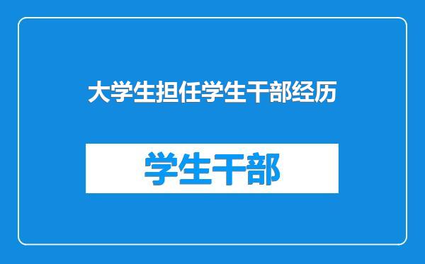 大学生担任学生干部经历