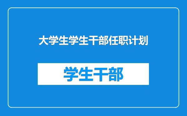 大学生学生干部任职计划