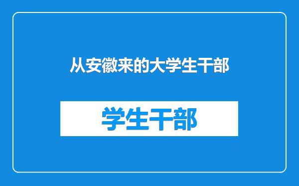 从安徽来的大学生干部