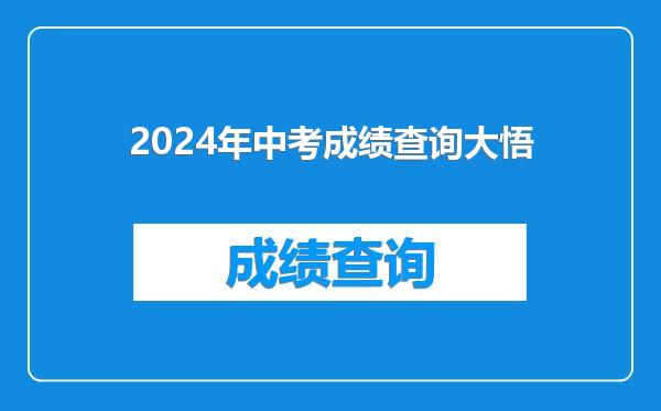 2024年中考成绩查询大悟