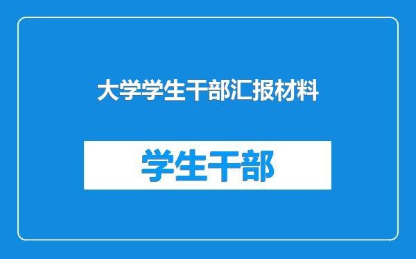 大学学生干部汇报材料