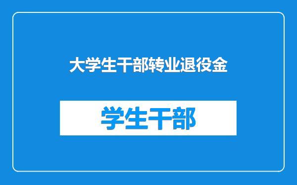 大学生干部转业退役金