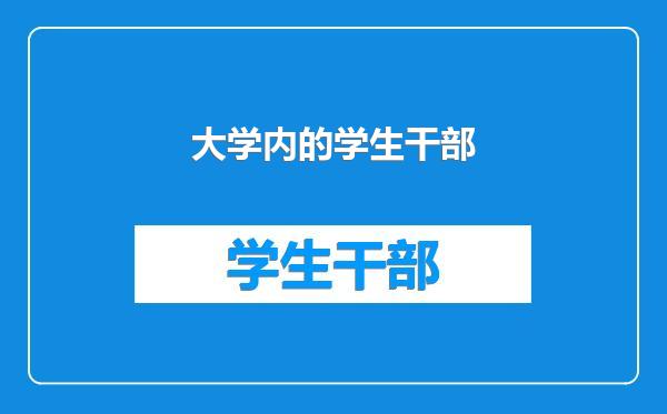 大学内的学生干部