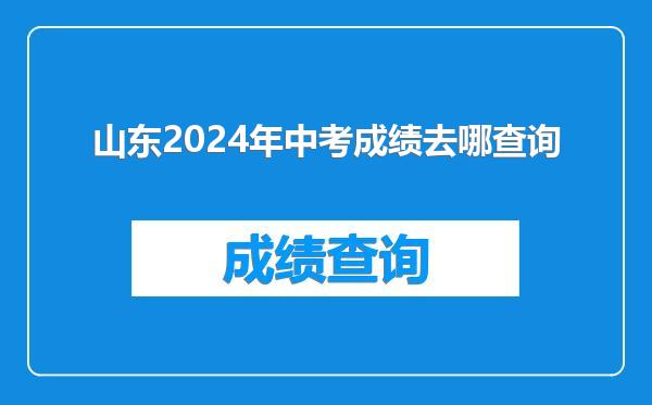 山东2024年中考成绩去哪查询