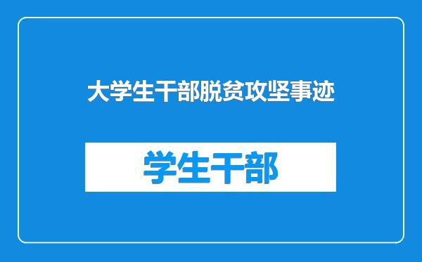 大学生干部脱贫攻坚事迹