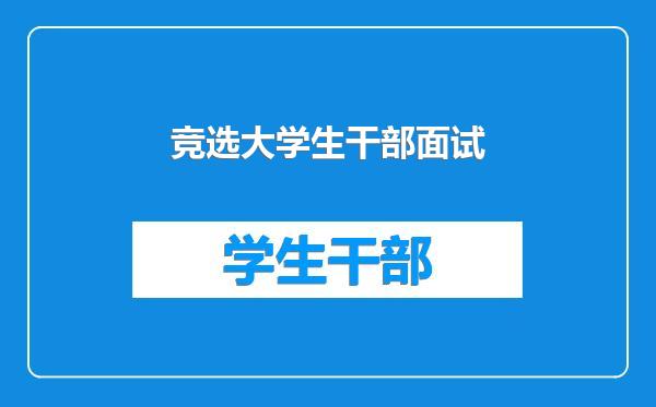 竞选大学生干部面试