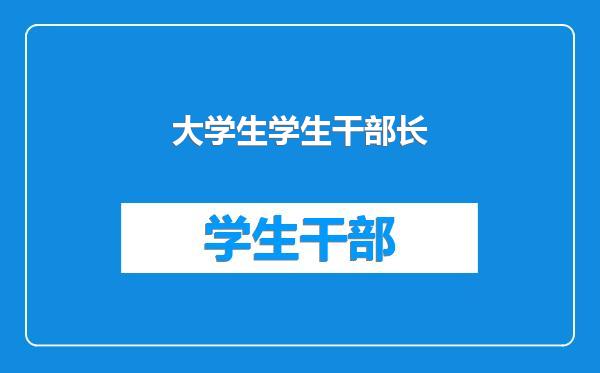 大学生学生干部长