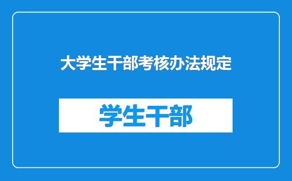 大学生干部考核办法规定