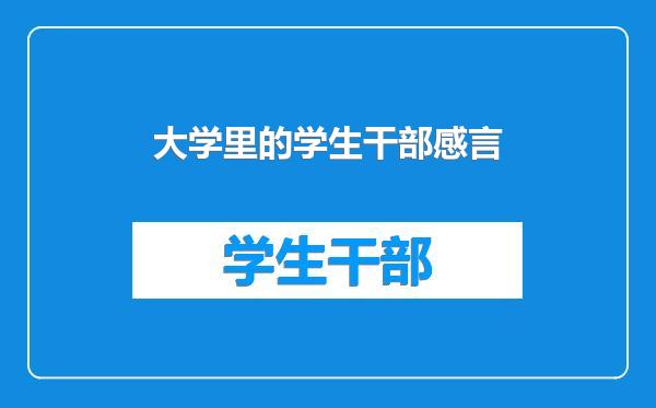 大学里的学生干部感言