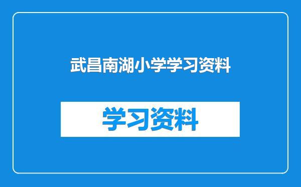 武昌南湖小学学习资料