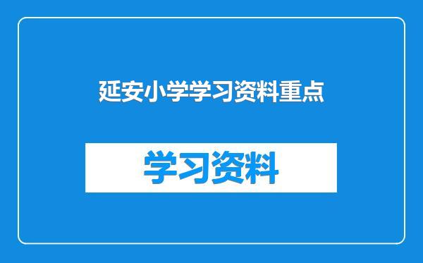 延安小学学习资料重点