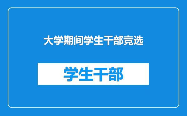 大学期间学生干部竞选