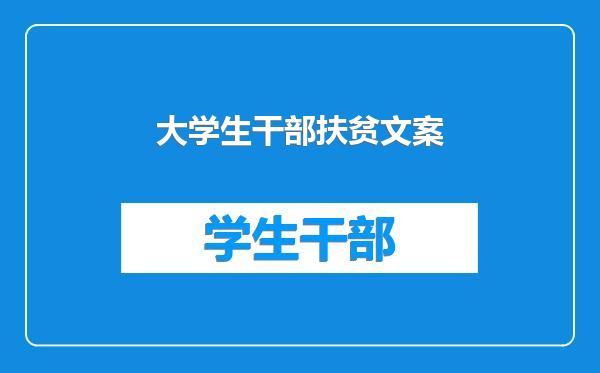 大学生干部扶贫文案