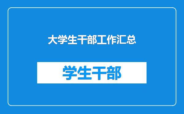 大学生干部工作汇总